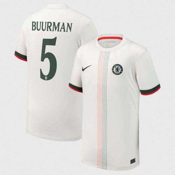 Chelsea Cup Nike Away Stadium Shirt 2025-26 - Kids with Buurman 5 printing
