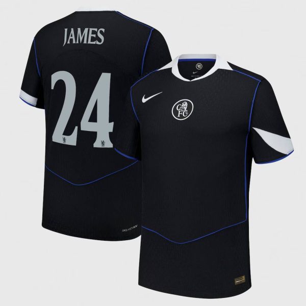 Chelsea Cup Nike Third Dri Fit Adv Match Shirt 2025-26 with James 24 printing