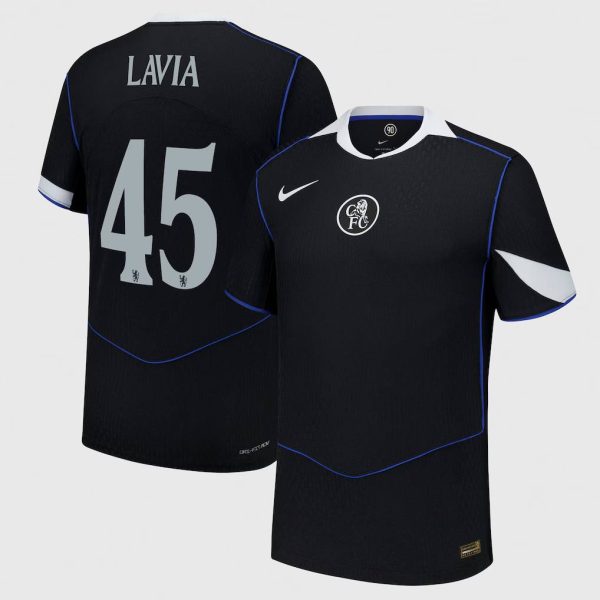 Chelsea Cup Nike Third Dri Fit Adv Match Shirt 2025-26 with Lavia 45 printing