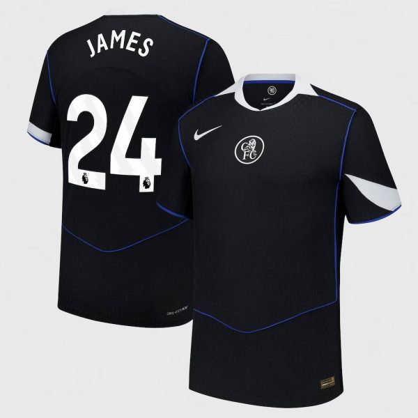 Chelsea Nike Dri Fit Adv Third Match Shirt 2025-26 with James 24 printing