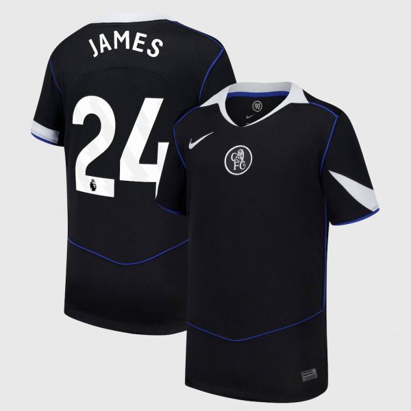 Chelsea Nike Third Stadium Shirt 2025-26 - Kids with James 24 printing