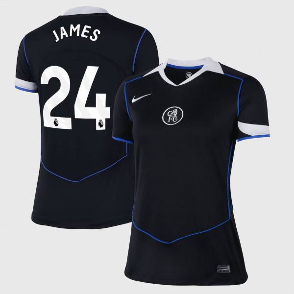 Chelsea Nike Third Stadium Shirt 2025-26 - Womens with James 24 printing