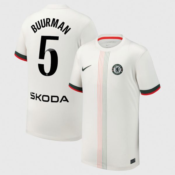 Chelsea WSL Nike Away Stadium Shirt 2025-26 - Kids with Buurman 5 printing