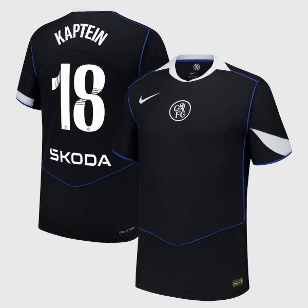 Chelsea WSL Nike Dri Fit Adv Third Match Shirt 2025-26 with Kaptein 18 printing