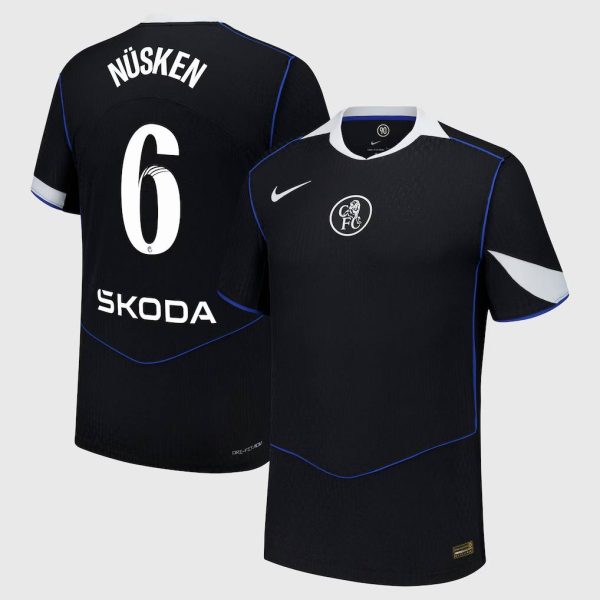 Chelsea WSL Nike Dri Fit Adv Third Match Shirt 2025-26 with Nüsken 6 printing