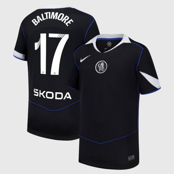 Chelsea WSL Nike Third Stadium Shirt 2025-26 - Kids with Baltimore 17 printing