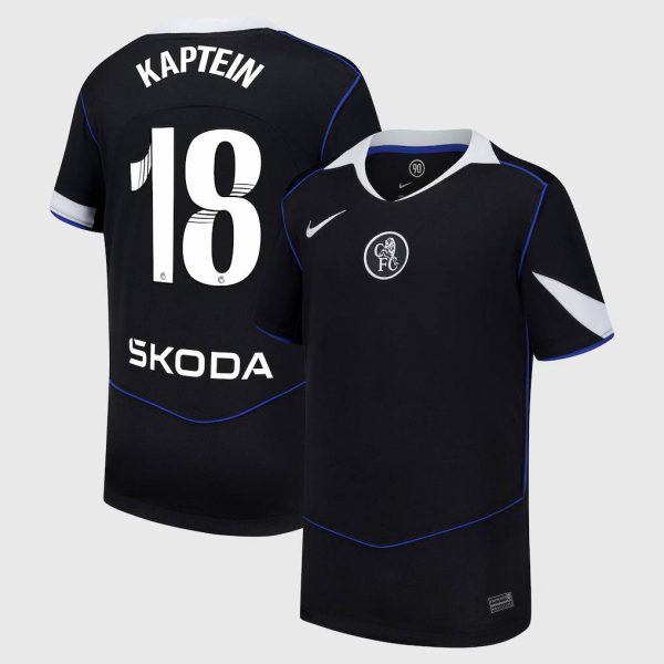 Chelsea WSL Nike Third Stadium Shirt 2025-26 - Kids with Kaptein 18 printing