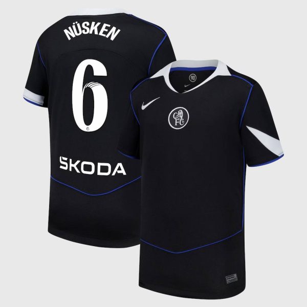 Chelsea WSL Nike Third Stadium Shirt 2025-26 - Kids with Nüsken 6 printing