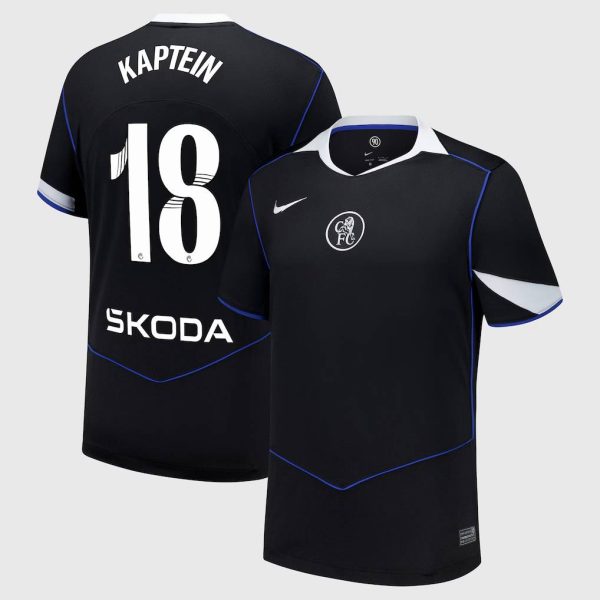 Chelsea WSL Nike Third Stadium Shirt 2025-26 with Kaptein 18 printing