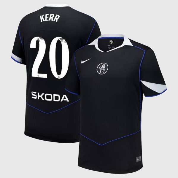 Chelsea WSL Nike Third Stadium Shirt 2025-26 with Kerr 20 printing