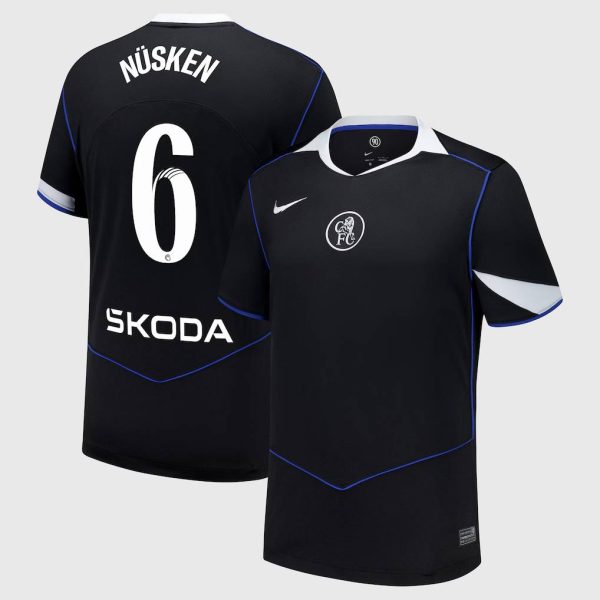 Chelsea WSL Nike Third Stadium Shirt 2025-26 with Nüsken 6 printing