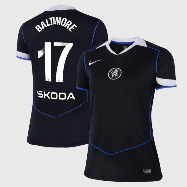 Chelsea WSL Nike Third Stadium Shirt 2025-26 - Womens with Baltimore 17 printing
