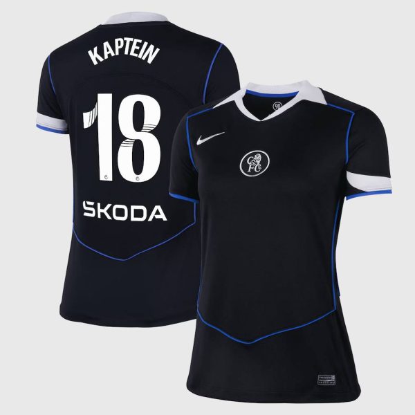 Chelsea WSL Nike Third Stadium Shirt 2025-26 - Womens with Kaptein 18 printing